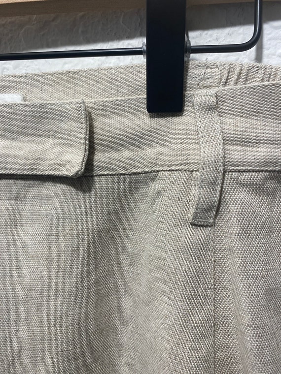 Vintage petite ELISABETH linen midi beige skirt s… - image 3