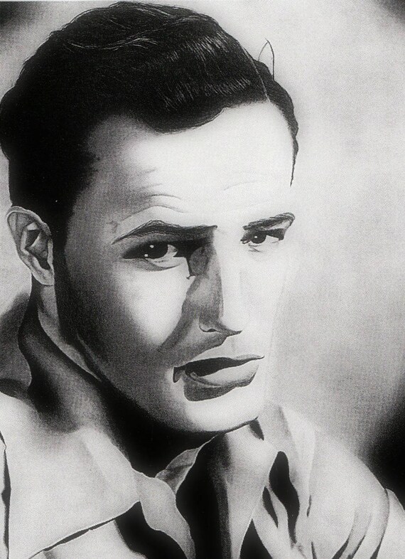 Marlon Brando Pencil Drawing Original Drawing Original Art | Etsy