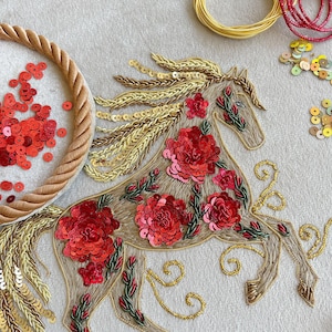 2026 Fire Horse embroidery Kit, Chinese zodiac, online class, Martin embroiderer