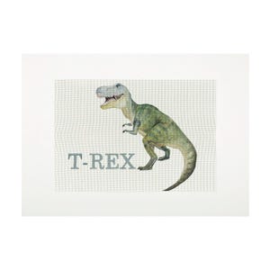 Dinosaurs Embroidery pattern, linen, ready to embroider, illustration, watercolour, canvas, hand embroidery design, nursery, decoration