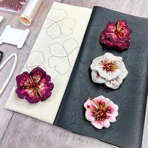 Flowers in Stumpwork Embroidery kit, online class, embroidery kit, diy embroidery, brooch, Goldwork, online class, Martin embroiderer