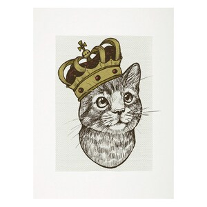 Cat Embroidery Pattern, watercolor illustration, design pattern, handmade embroidery, diy, decoration, walldeco, catlover, crown