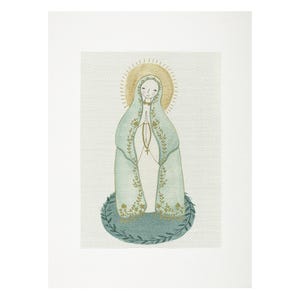 Stickmuster Unserer Lieben Frau von Fatima, Aquarellillustration, Designmuster, handgemachte Stickerei, DIY, Dekoration, Wanddeko, Dekoration