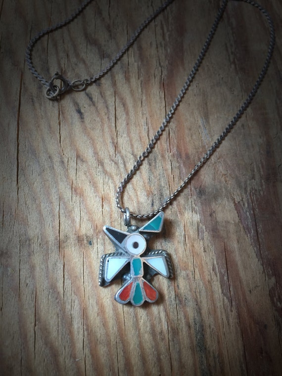 Vintage Zuni Thunderbird Necklace