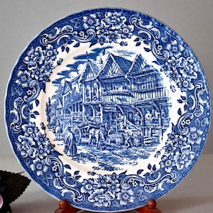 Antique Porcelain Plate Royal Tudor Ware Home Decor Porcelain Plate Blue Color Collection Porcelain Plate