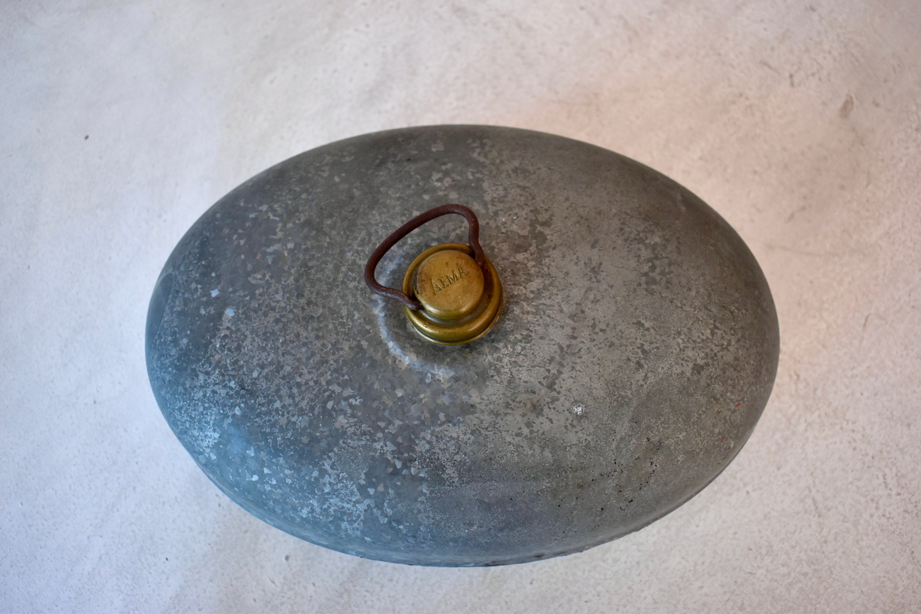 Vintage Metal Bed Warmer Hot Water Bottle Tin Brass Door Etsy