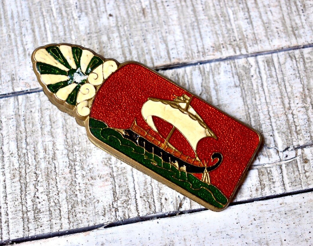 Vintage Enamel on Brass Spring Loaded Peacock Paper Clip Bronze Clip Etsy