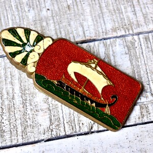 Vintage Enamel On Brass Spring Loaded Peacock Paper Clip Bronze Clip