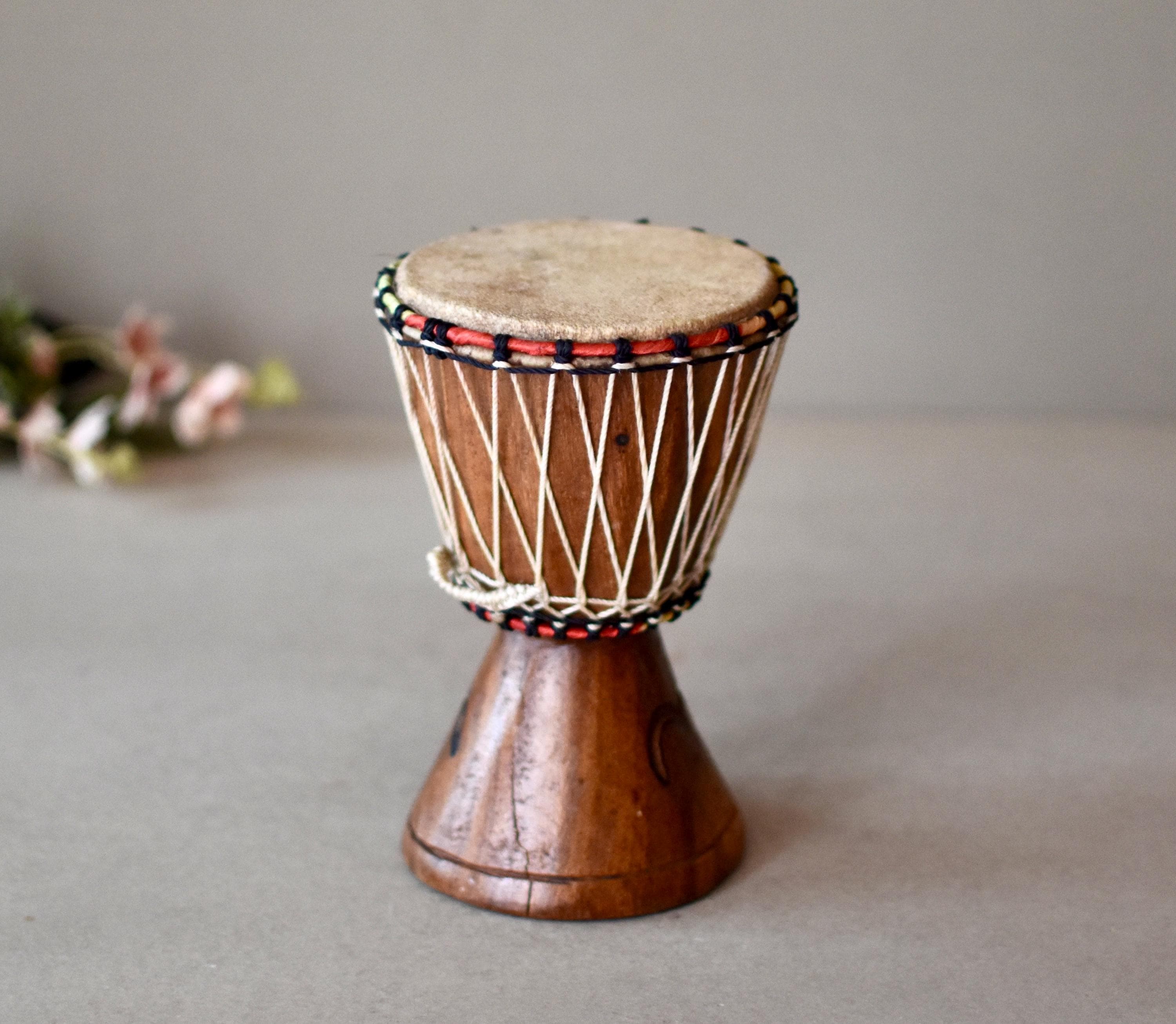 Vintage African Wooden Tarambuka African Drums Home Decor Bohemian