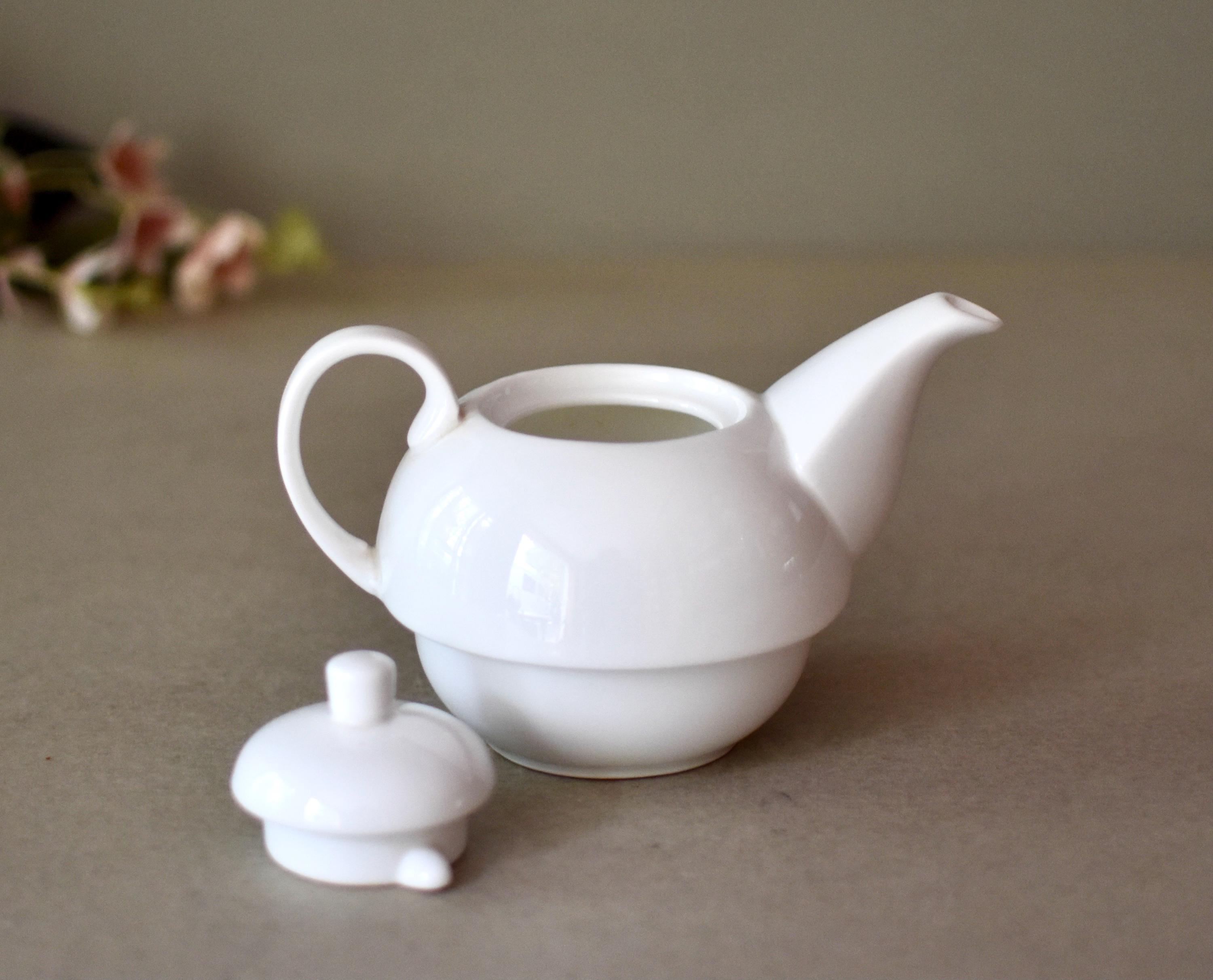Royal Albert Modern Vintage POLROS25823 Théière, Sucre, crème, 3 pièces, en Porcelaine Anglaise à Pois et Rose, 100 ML