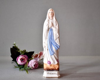 Statuetta in porcellana d&#39;epoca Goebel Sacrart Collezione della Germania Ovest Statuetta in porcellana Madonna di LOURDES