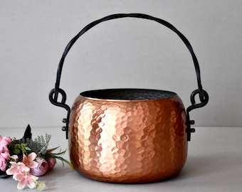 Vintage France Copper Pot Rustic Decor Vintage Copper Pot Vintage Gift Home Decor Ethnographic Decor