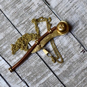 Vintage Bosun Copper Pipe Whistle Navy Military Whistle Anchor Collectable Marine Whistle