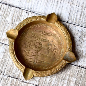 Vintage Bronze Ashtray Vintage Home Decor Oriental  Bronze Ashtray Gift Rustic Decor