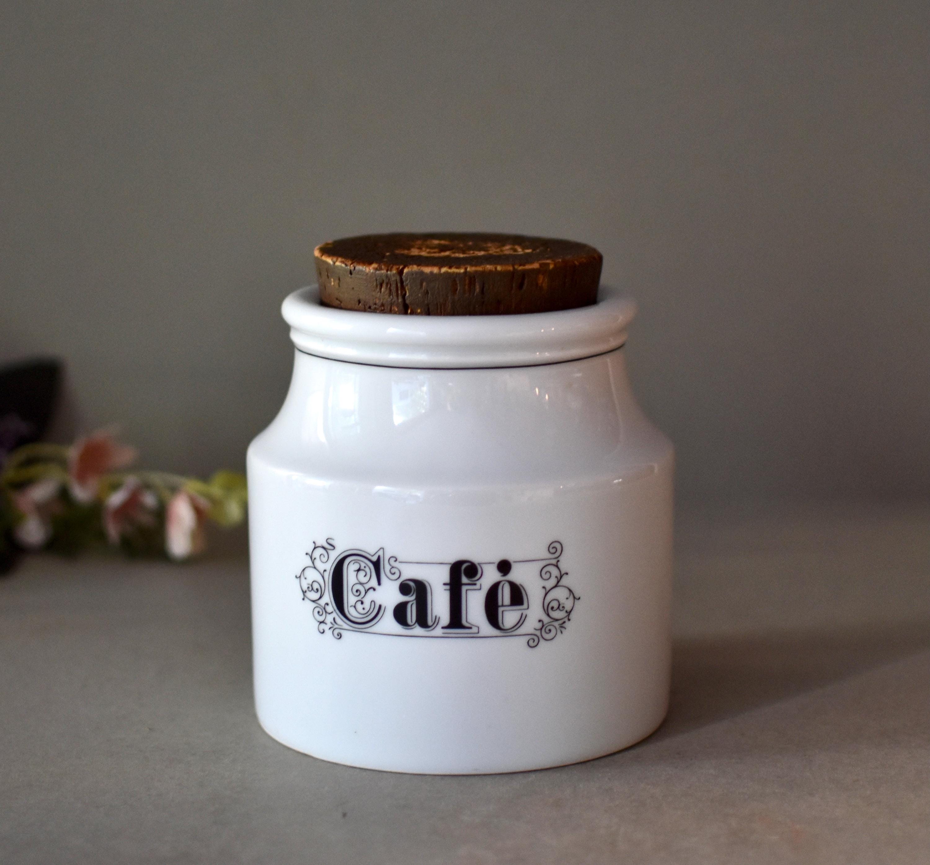 Vintage Porcelain Coffee Jar French  Porcelain Jar Home Decor