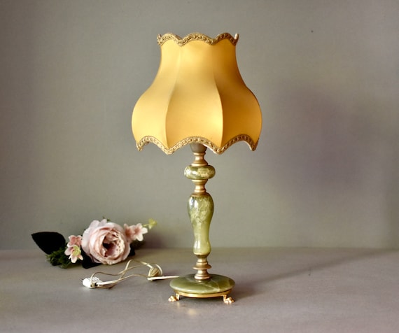 Vintage Onyx  Table Lamp 1970s Home Decor Retro Lamp