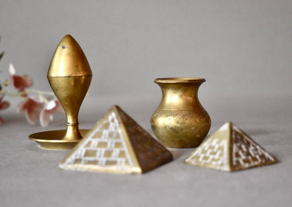 Vintage Lot Messing Figur Kleine Vase Wohnkultur Tischdekoration