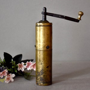 Antique Turkish Bronze Coffee Grinder Home Decor Rustic Decor Vintage Gift Home Decor Spices Mill