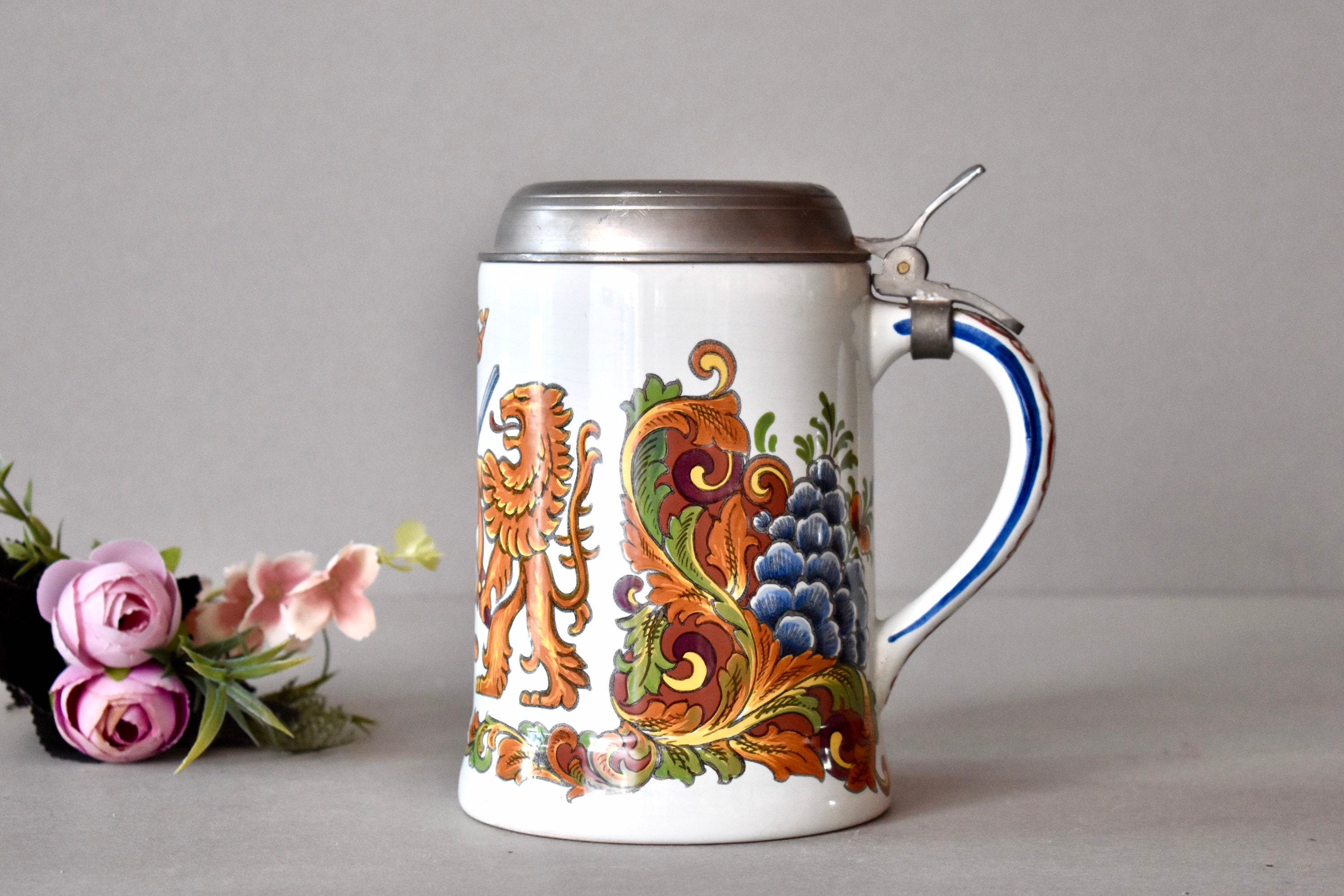 ヴィンテージ磁器ビールジョッキ - デルフトヴィンテージ陶器