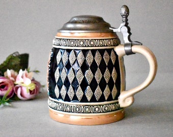 Vintage Ceramic  Beer Mug Vintage Pottery  Home Decor Beer  Stein Rustic German Beer Mug Bayern