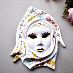 Máscara de gesso estilo veneziano vintage decoração de parede entrega de parede decoração de casa