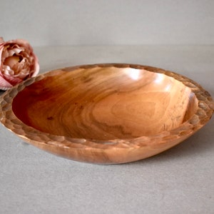 Vintage Wooden Bowl Fruit Serving Bowl Hand Carved Wooden Bowl Home Decor