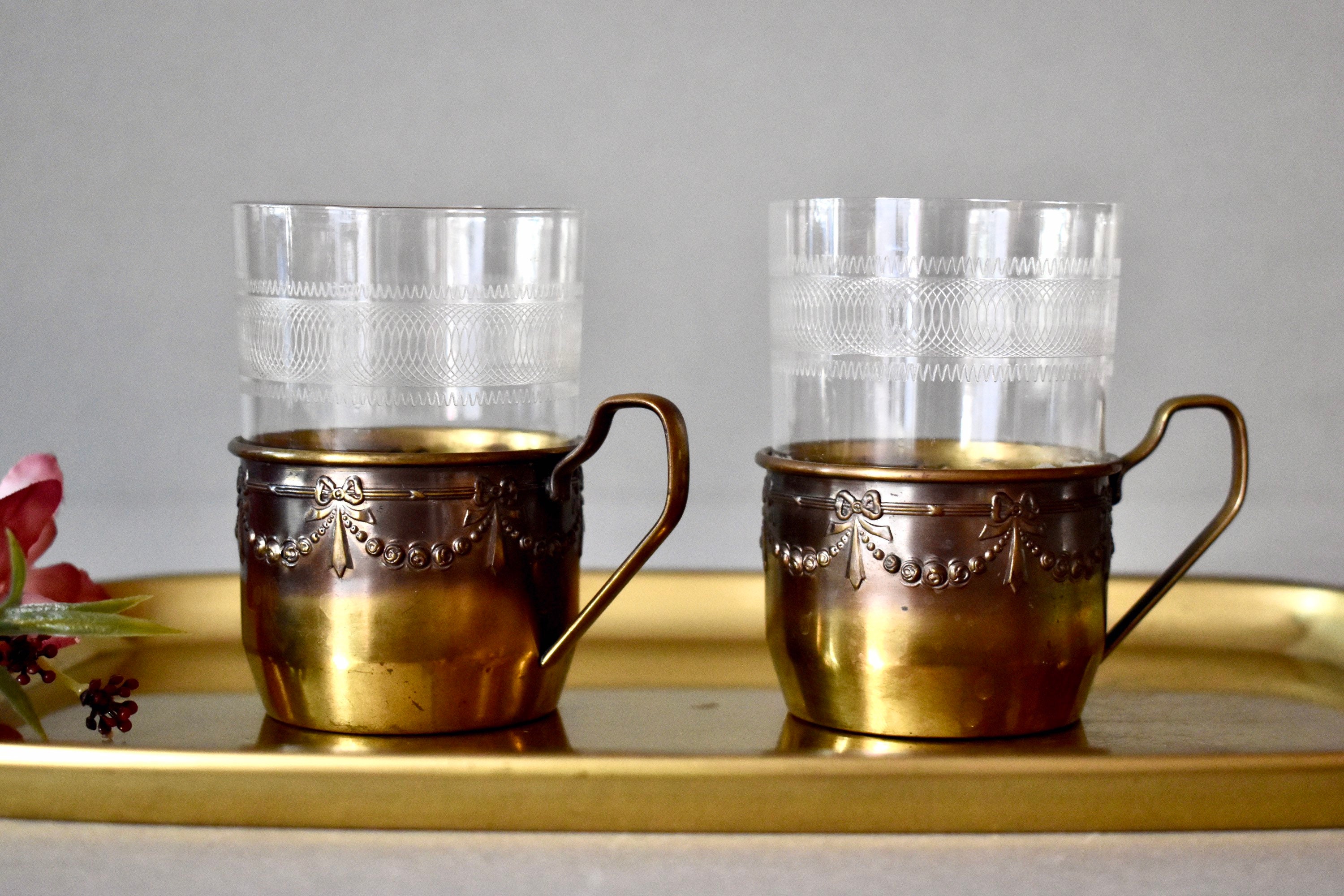 Brass World Tea Cup and Saucer Set 150 Ml,brass, Diwali Gift Item