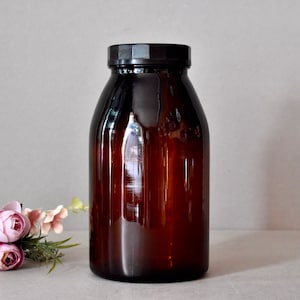 Vintage Pharmacy Glass Jar Apothecary Decor Drugstores Jar Braun Glass