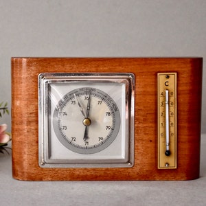 Vintage Wooden Barometer Meteorological Station Schiffsuhr Thermometer Nautical Decor Wall Decor Ship Barometer