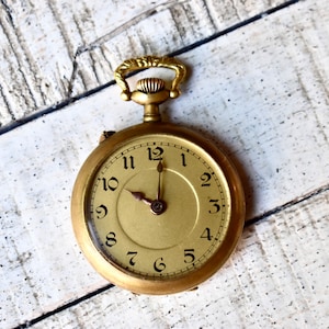 Antique Bronze Pocket Watch Roskopf Collectable Art Deco Pocket Watch