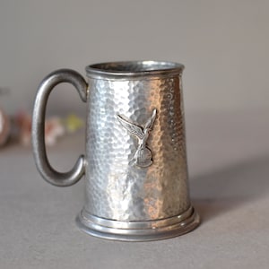 Vintage Pewter Mug  Zinc Stein Retro Bar Decor Collectable English Pewter Mug