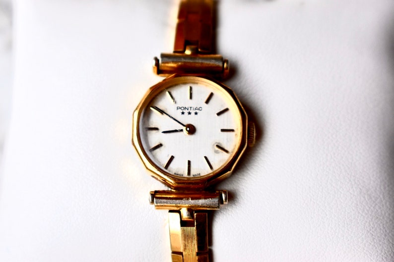 Antique Swiss Ladies Watch Wrist Women - Pontiac Watch Gilded Art Deco Women's Watch image 1