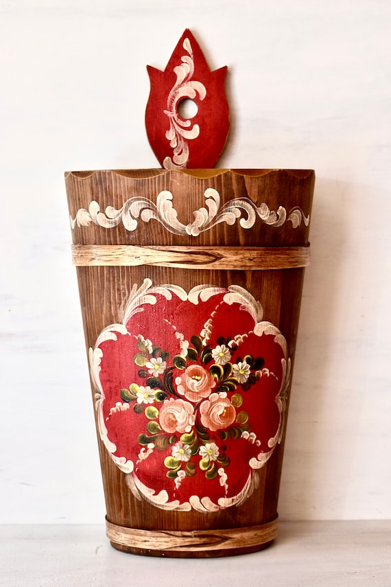 Portaombrelli in legno vintage Portaombrelli dipinti a mano Portaombrelli  bavarese Decorazioni per la casa Decorazioni rustiche -  Italia