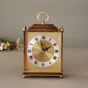 Vintage Messing  Fireplace Clock Junghans Retro  Table Clock Home Decor