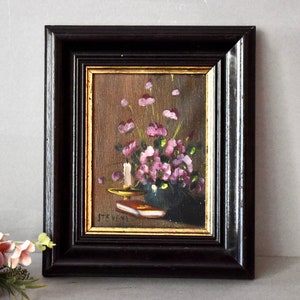 Vintage Canvas Painting - Flowers Wall Decor  Oil  Painting Wall Decor Art Deco Wooden Gilded Frame Home Decor