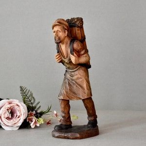 Vintage Wooden Figurine Rustic Decor Hand Carved Wood Sculpture