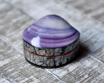 Joyero vintage de nácar con forma de concha, regalo para mujer
