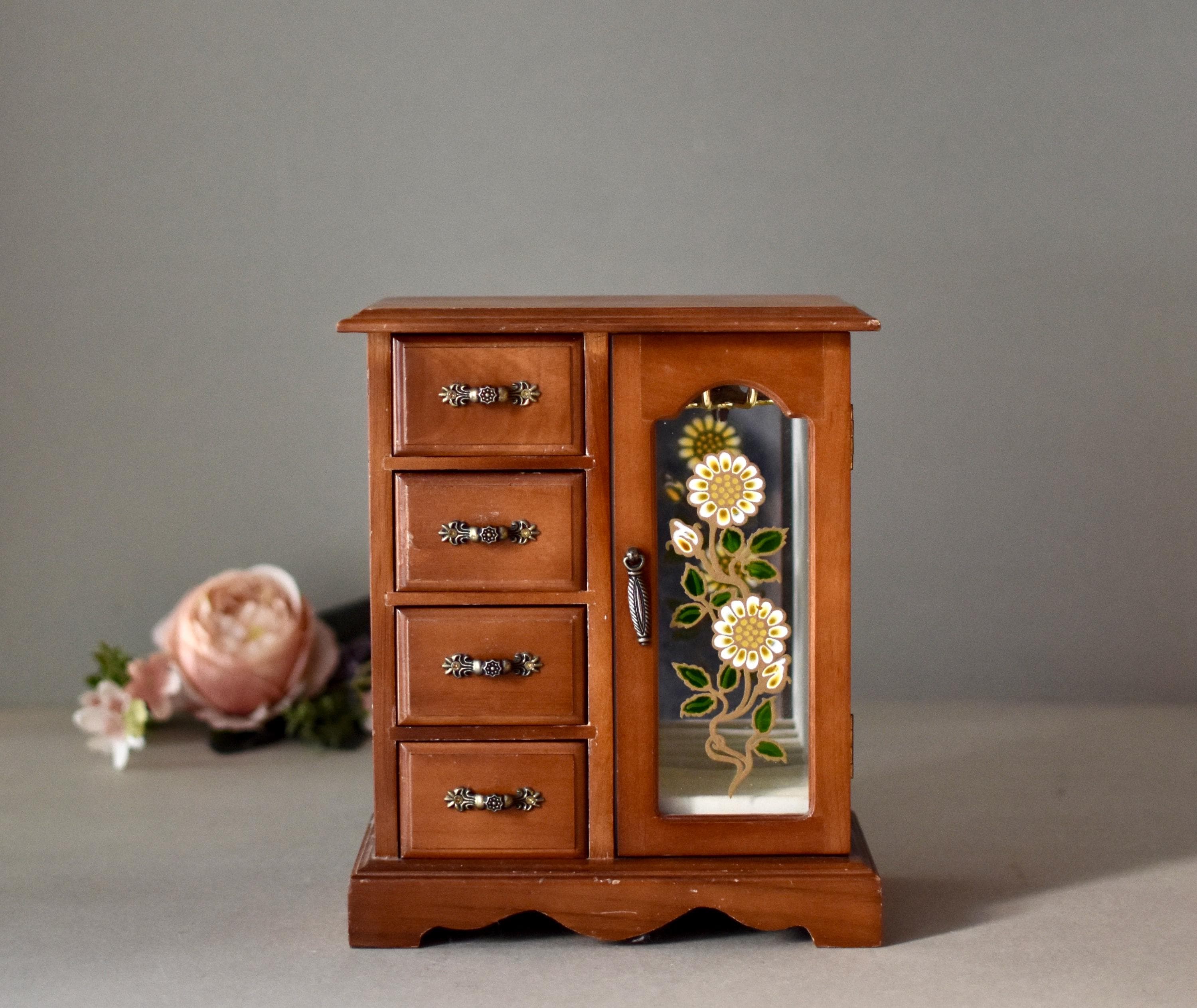 Vintage Mini Wardrobe Jewelry Box Home Decor Jewelry Storage Box
