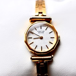 Antique Swiss Ladies Watch Wrist Women - Pontiac Watch Gilded Art Deco Women's Watch image 4