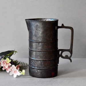 Vintage Copper Pitcher Home Decor Rustic Decor Hand Hammered Copper Jug