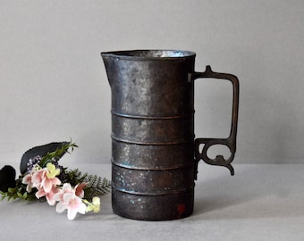Vintage Copper Pitcher Home Decor Rustic Decor Hand Hammered Copper Jug