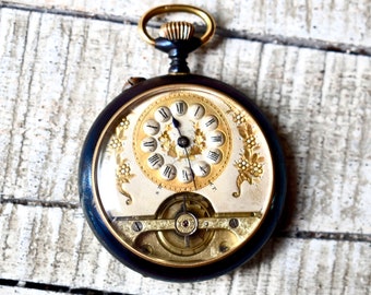 Antique Pocket Watch Hebdomas Swiss Collectable Pocket Watch
