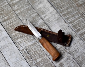 Vintage Hunting Knife Finca Scandinavian Knife Leather Cover Knife