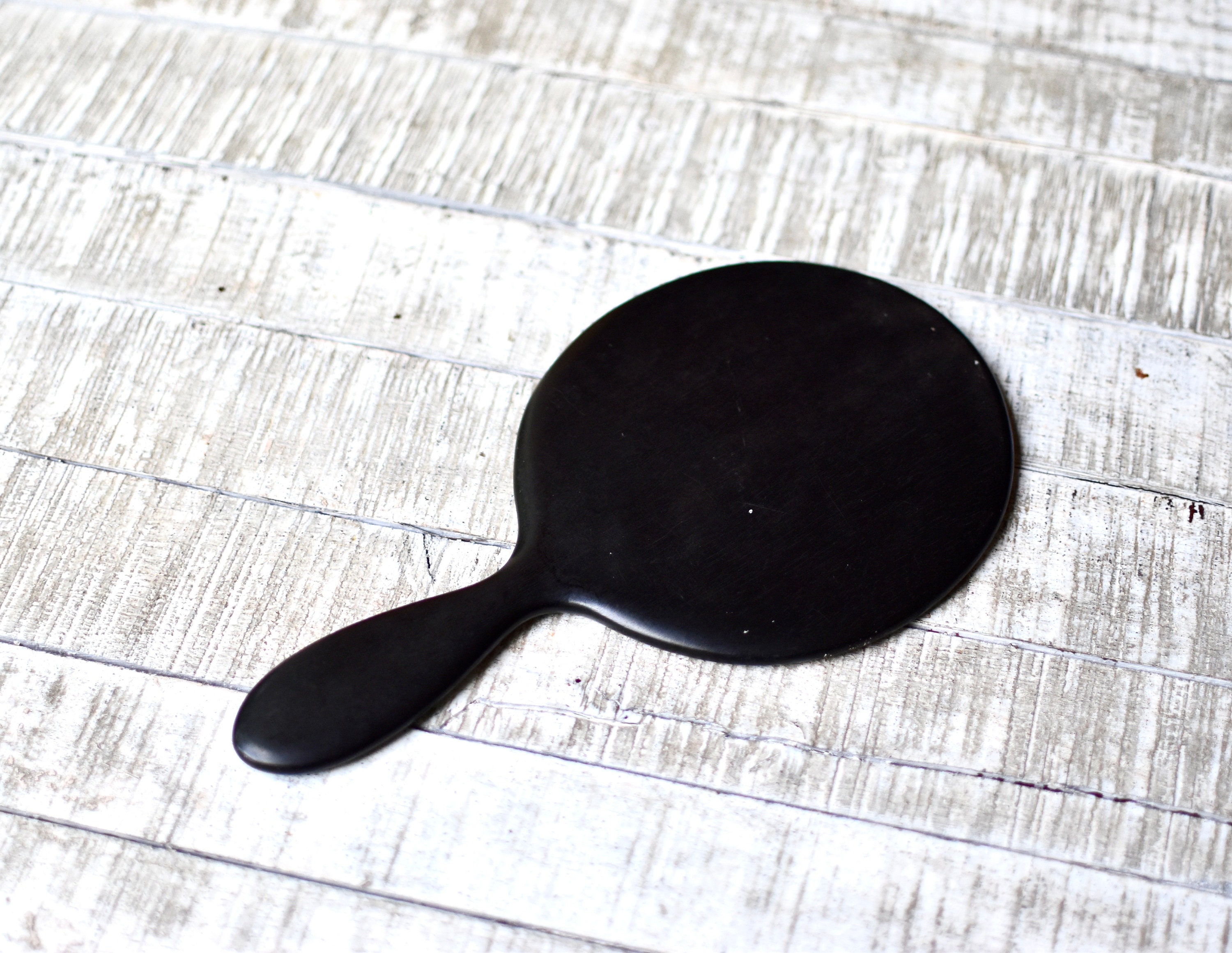 Vintage Ebony Wood Hand Mirror Crystal Women's Mirror - Etsy