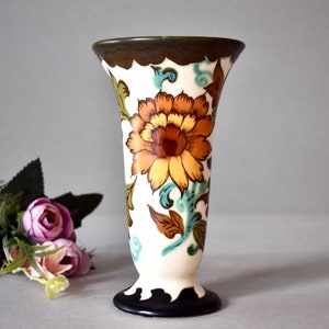 Antique Ceramic Gouda Vases Home Decor Royal Christiana Koninklijk Hand Crafted Holland Ceramic Table Decor