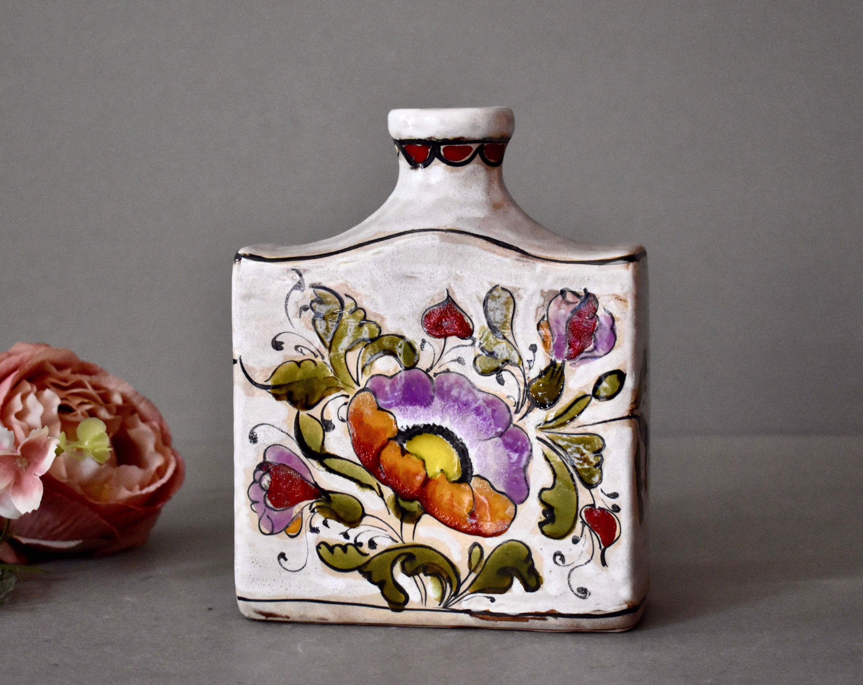 フラビアFLAVIA イタリア製 陶器 花瓶 青系