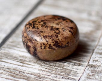 Vintage Small Jasper Stone Jewelry Box Women Vintage Gift Trinkets Box