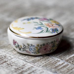 Vintage Porcelain  Jewelry Box Wedgwood Bone China Vintage Gift  Trinket Box