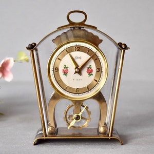 Vintage Table Clock Skeleton Germany Clock Home Decor Collectable Clock