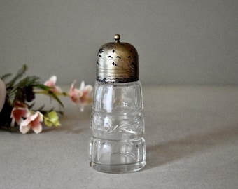 Salero de cristal bañado en plata antigua, tarro de almacenamiento, decoración de mesa